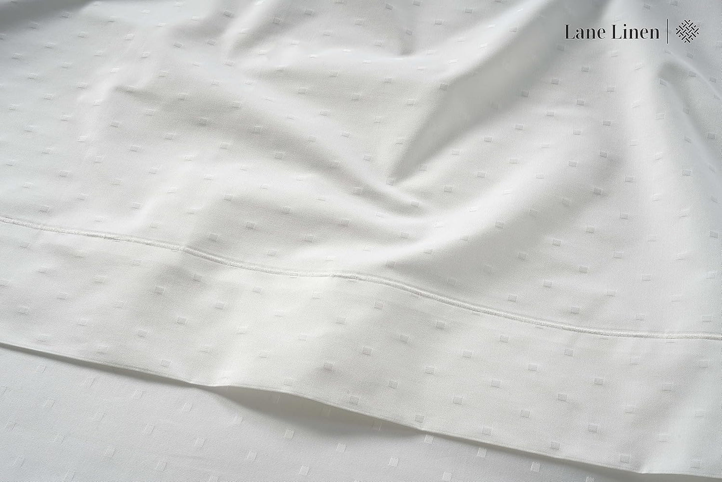 LANE LINEN Pillow Case Covers King, Set of 2, 100% Egyptian Cotton Sateen, Soft Cool & Smooth 1000 Thread Count Pillow Cases - Swiss Dot - White