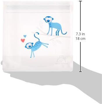 Amazon Brand - Mama Bear Reusable Snack Bags, Hook and Loop, One Size, 6-pack