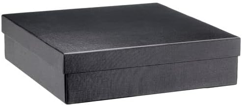 Allure - Bulk Case Of 12 - Large Necklace Box With LED Light, Square Shaped, Elegant Diamond Necklace Case, For Unique Proposal Or Wedding, Luxury Black Velvet Interior Jewelry Display Gift Box.