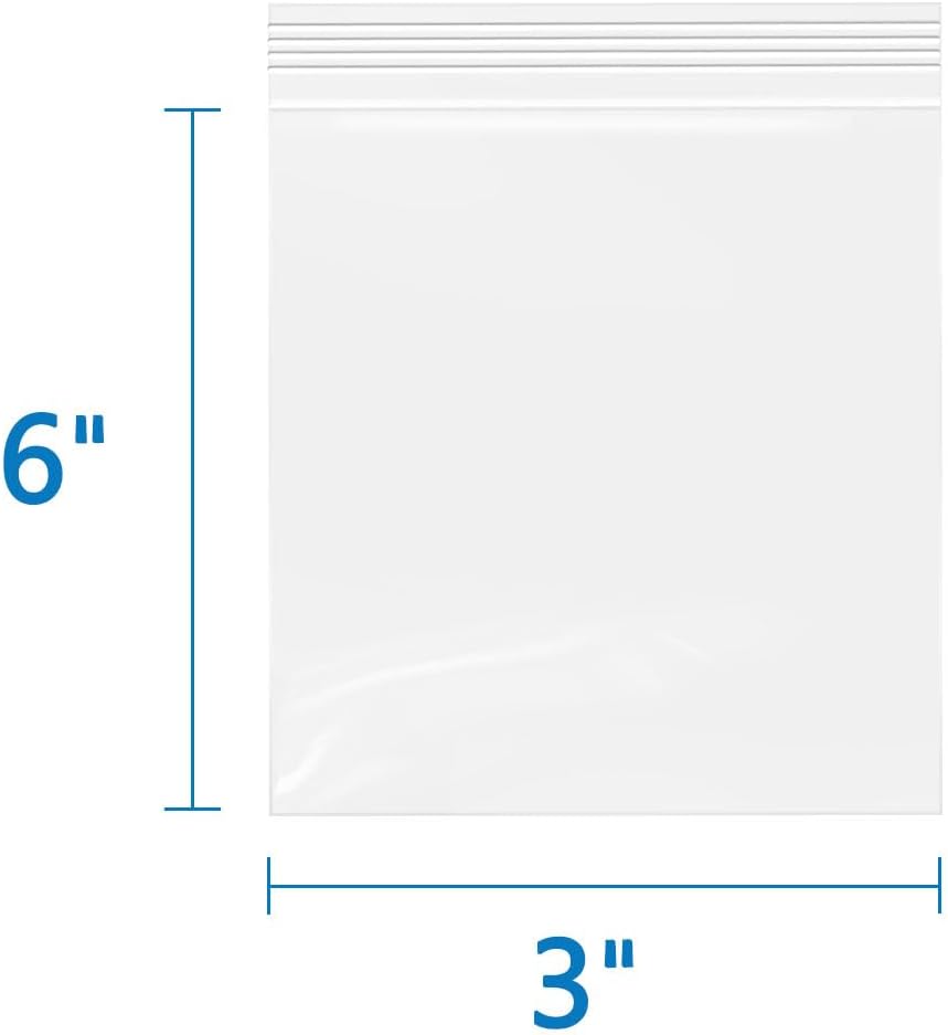 iMailer - 3" x 6" 500 Pack- 3 Mil Resealable Zip Bags- Small Clear Plastic Bags for Storage, Organizing, Crafts, Snacks, Jewelry, Hardware
