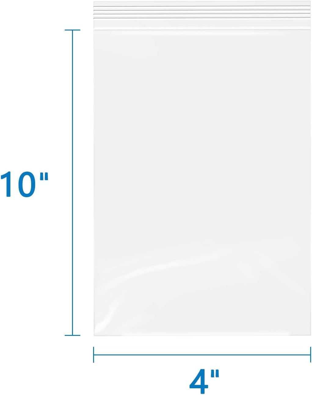 iMailer - 4" x 10" 500 Pack- 2 Mil Resealable Zip Bags- Small Clear Plastic Bags for Storage, Organizing, Crafts, Snacks, Jewelry, Hardware