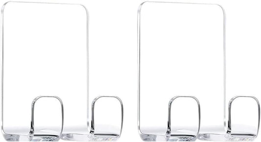 Razor Holder Hooks Shower Hook with Acrylic Adhesive for Razor Bathroom Kitchen Organizer for Razor Plug Towelrazor Hooks (Acrylic Razor holder-2pcs)