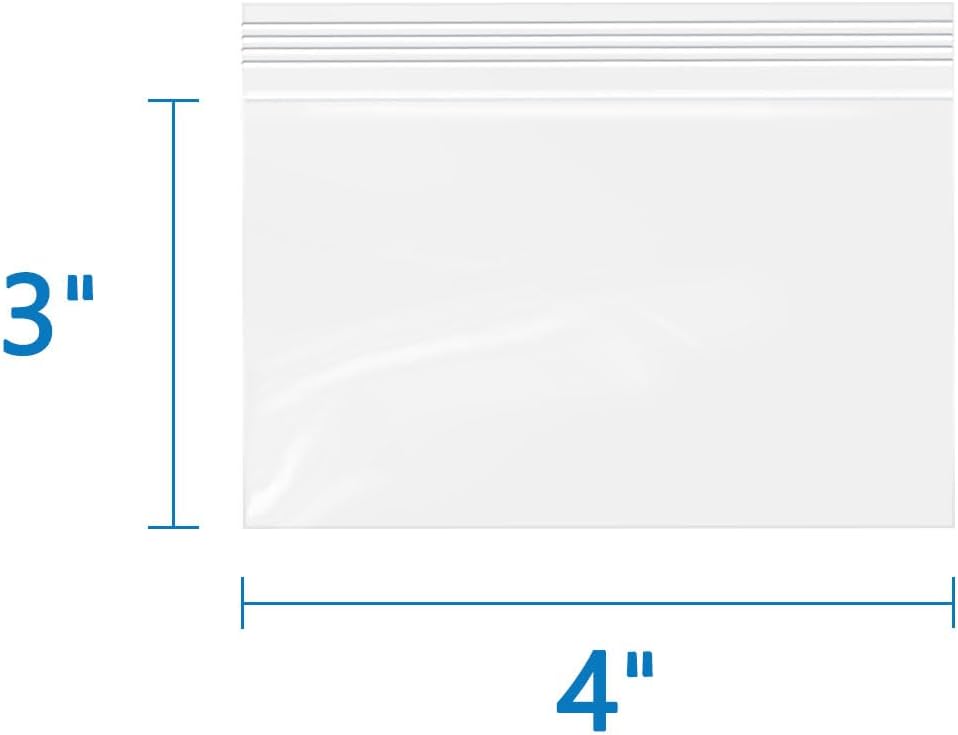 iMailer - 4" x 3" 500 Pack- 2 Mil Resealable Zip Bags- Small Clear Plastic Bags for Storage, Organizing, Crafts, Snacks, Jewelry, Hardware