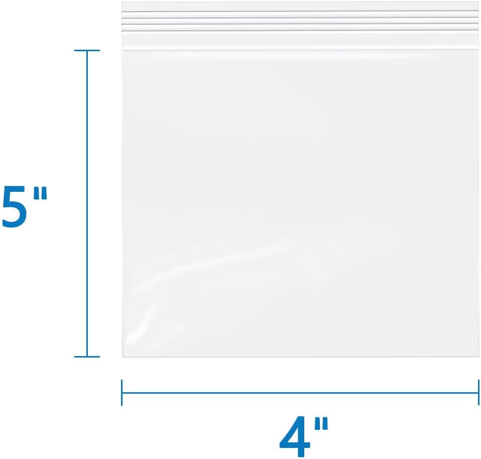 iMailer - 4" x 5" 500 Pack- 2 Mil Resealable Zip Bags- Small Clear Plastic Bags for Storage, Organizing, Crafts, Snacks, Jewelry, Hardware
