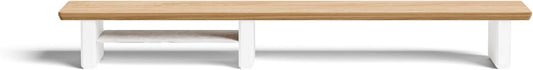 Raico Desk Cockpit Shelf Monitor Stand System Dual Screen Setup Wood Large Desk Accessory Organizer Unit (Oak, Medium v2 | 36 Inches)