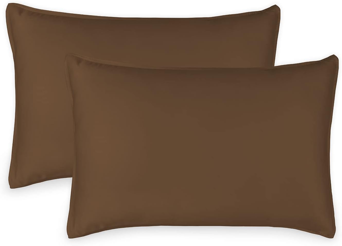 Queen Pillowcases by Pure Bamboo, Genuine 100% Organic Viscose Derived from Bamboo, Luxuriously Soft & Cooling, Double Stitching, Envelope Closure (2 Queen Pillowcases, Coconut Husk)