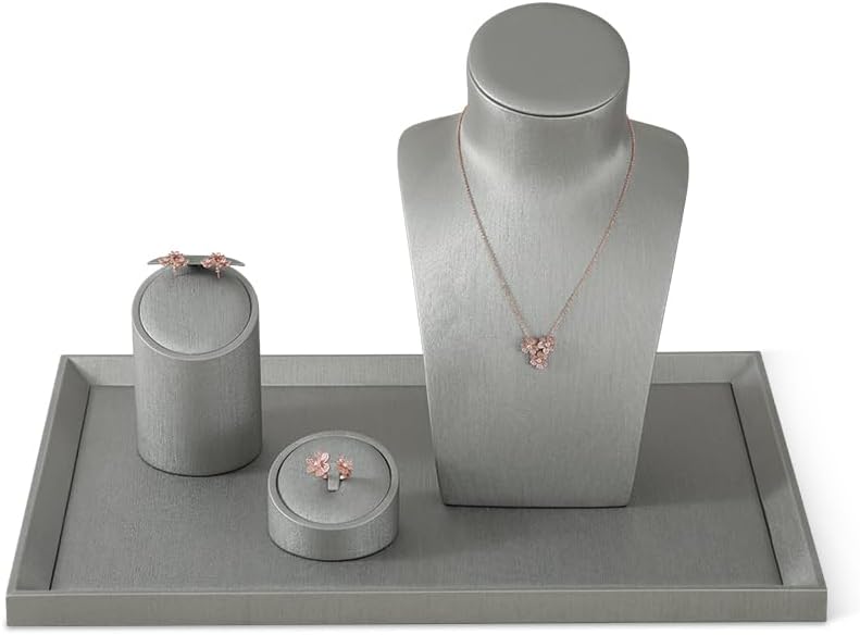 Jewelry Flat Tray, Leather Tray,Premium Grey Jewelry Tray,Jewelry Organizer Tray For Watch,Necklace,Ring,Pendants