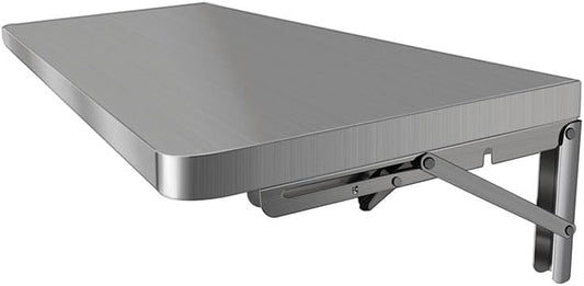 304 Stainless Steel Folding Wall Shelf Wall Mount Kitchen Storage Shelves Rounded Corners Food-grade Folding Table Thickened Bracket for Laundry Room Garage Restaurant.(100x30cm/39.4x11.8in)