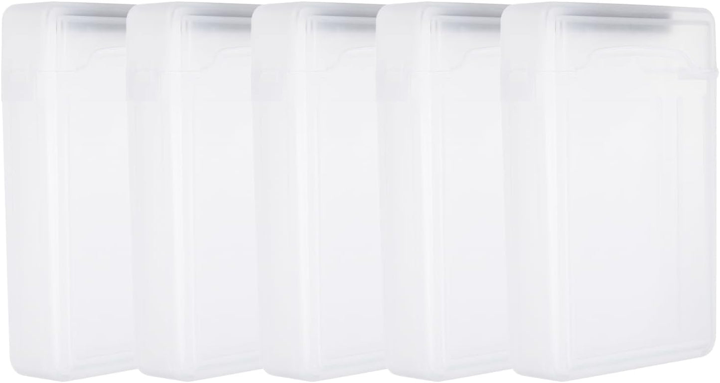 PATIKIL 6.5" x 4.5" Hard Drive Disk Case, 5Pcs Plastic Hard Disk Storage Box Portable Anti-Static Case for 3.5" External SSD HDD, White