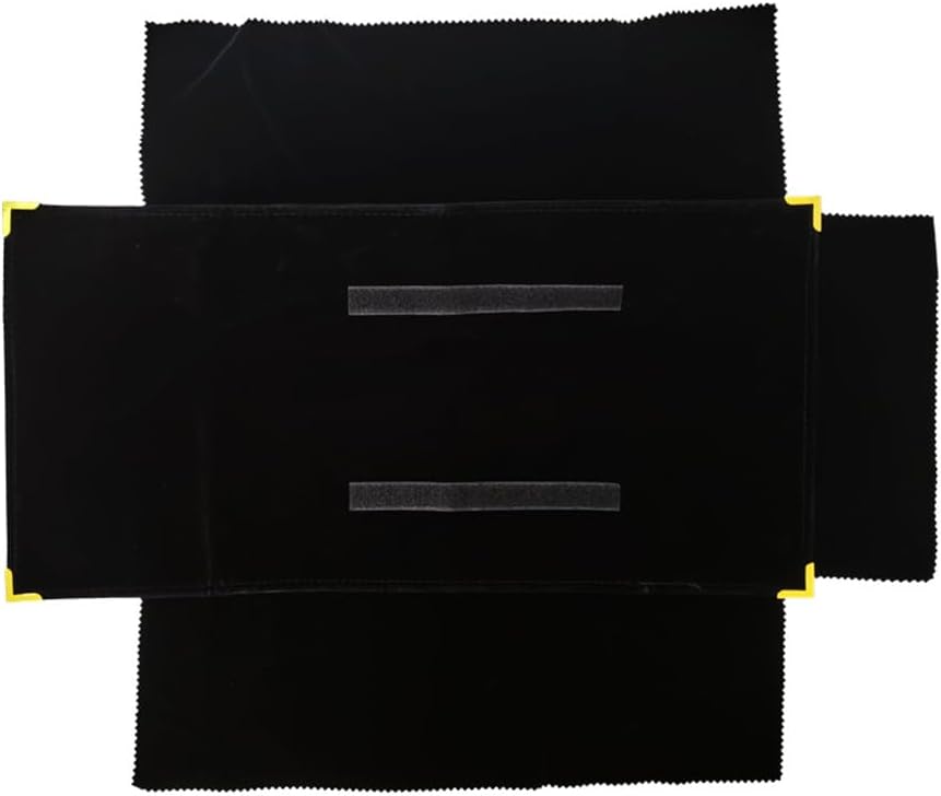 Premium Jewelry Roll Organizer for 16 Necklaces 55cm x 29cm Metal Snap & Velcro Closure - Ideal for Travel and Storage (Black with golden corner)