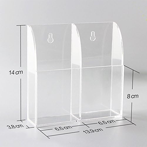 APSOONSELL Remote Control Holder Organizer Wall Mount Acrylic Tidy for Air Conditioner, TV box, Stereo, 2 Slots