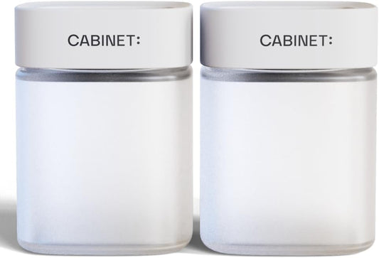 Cabinet: 2 Empty Large Bottles (White RX Caps)