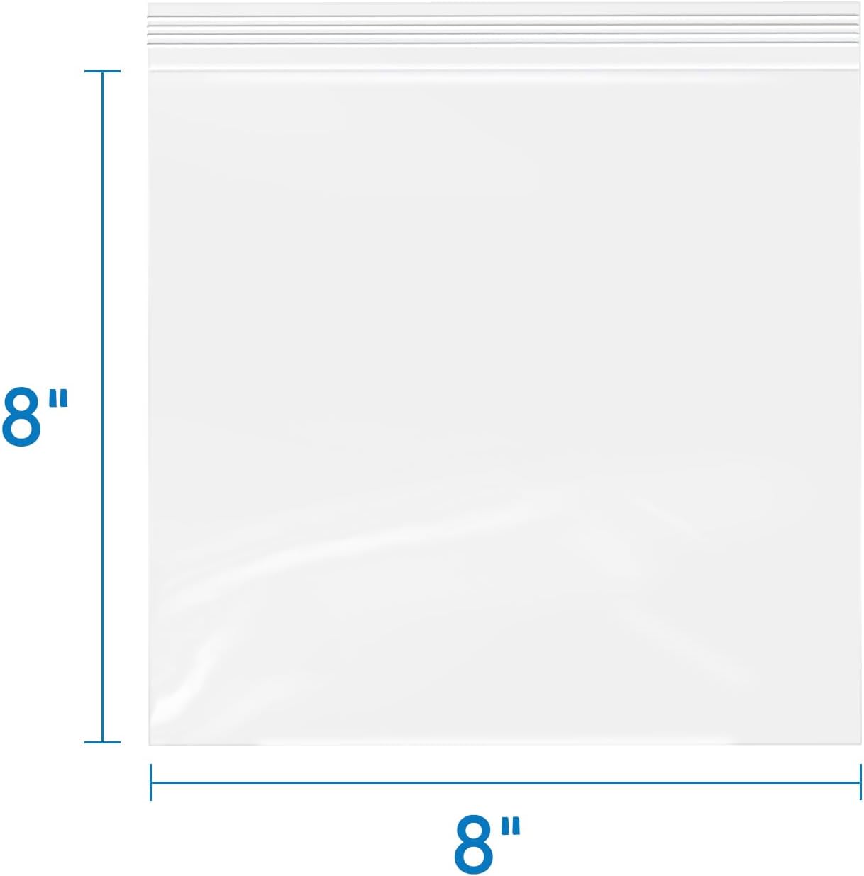 iMailer- 8" x 8" 200 Pack- 2 Mil Resealable Zip Bags- Clear Plastic Bags with Zip Top Lock for Storage, Organizing, Crafts, Travel