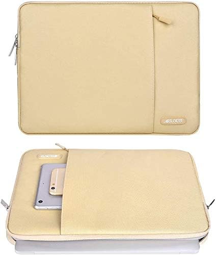 MOSISO Laptop Case 16 inch, 15-15.6 inch Laptop Sleeve Compatible with MacBook Pro 16 M4 M3 M2 M1, HP Acer Dell Lenovo ASUS Notebook, Polyester Vertical Computer Sleeve Bag with Pocket, Camel