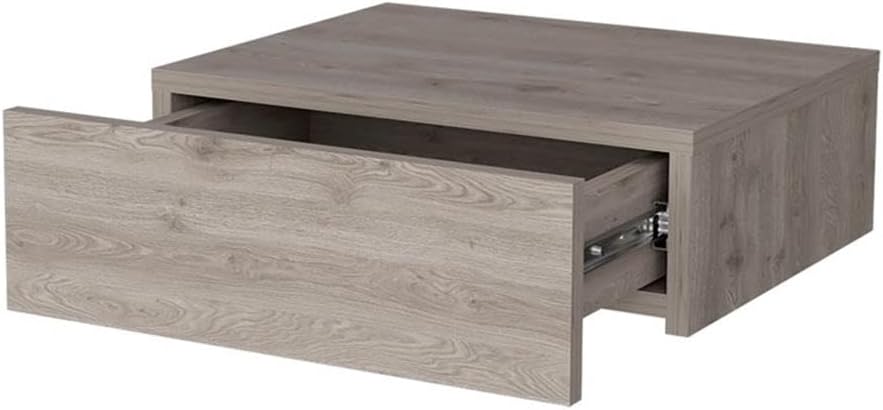Vienna 1-Drawer Manufactured Wood Floating Nightstand, Light Gray