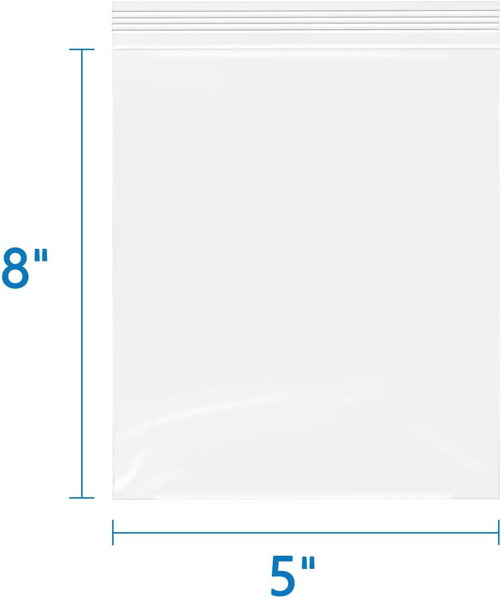 iMailer - 5" x 8" 500 Pack- 2 Mil Resealable Zip Bags- Small Clear Plastic Bags for Storage, Organizing, Crafts, Snacks, Jewelry, Hardware
