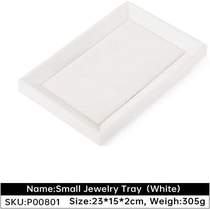 Jewelry Trays, Leather Tray, Luxury White Jewelry Organizer Tray For Necklace,Earring,Ring,Flat Jewelry Organizer For Dresser