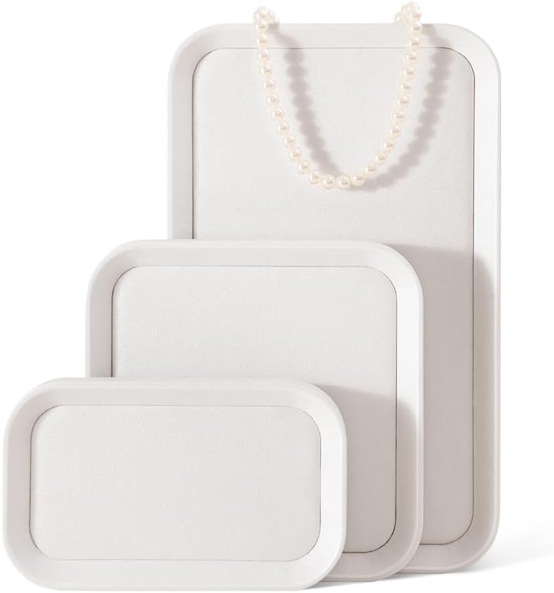 Jewelry Display, Leather Valet Tray,Luxury Jewelry Drawer Organizer,Premium Flat Tray,White Jewelry Tray