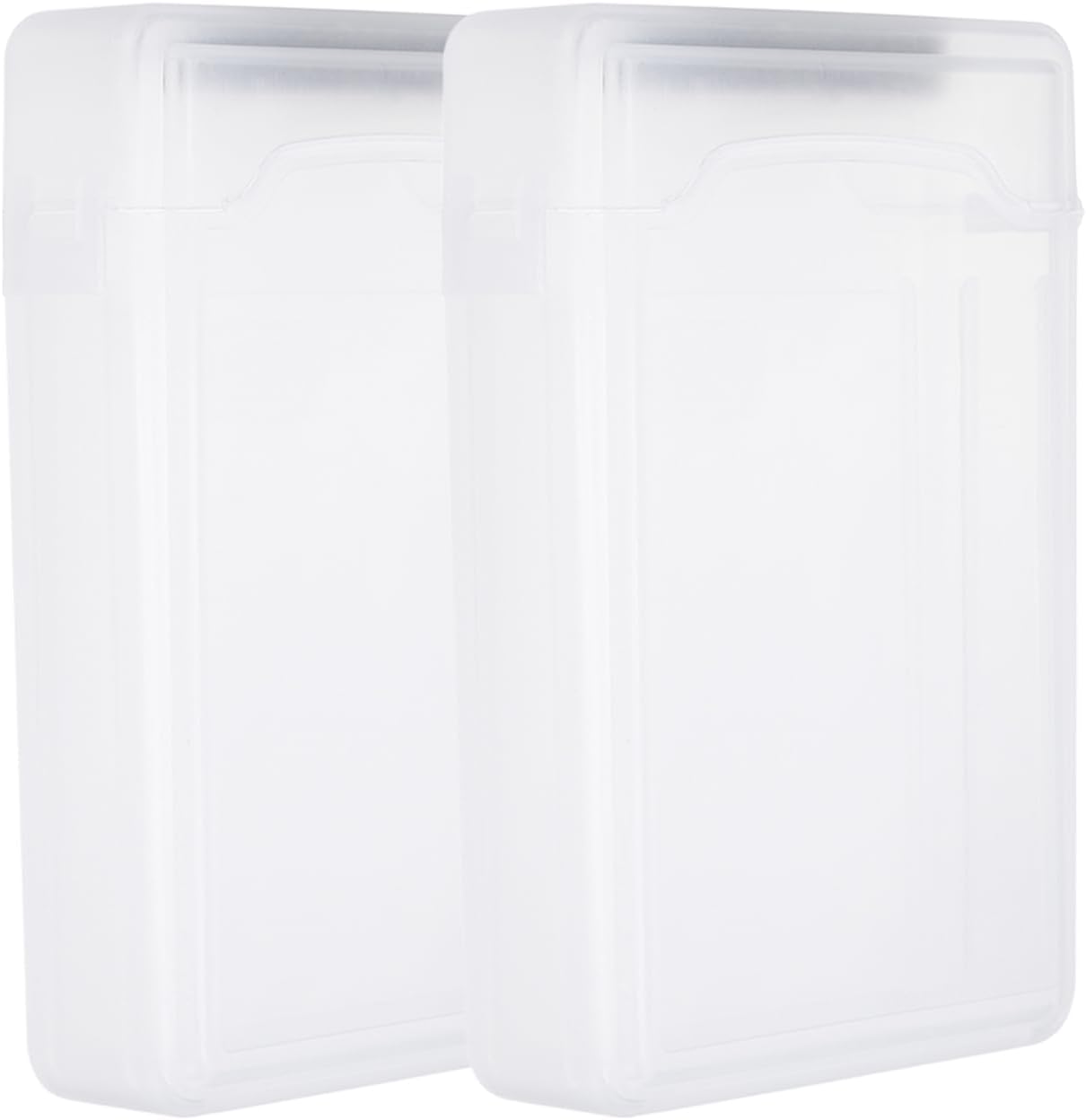 PATIKIL 6.5" x 4.5" Hard Drive Disk Case, 2Pcs Plastic Hard Disk Storage Box Portable Anti-Static Case for 3.5" External SSD HDD, White