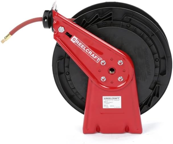 Reelcraft RT650-OLP 3/8-Inch by 50-Feet Spring Driven Hose Reel for Air/Water