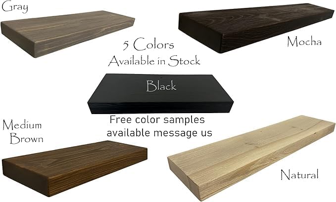 joelsantiques - 42 Inch Wooden Floating Shelves for Wall - 42x8x2 in - Made of Natural Wood - Heavy Duty Rustic Wall Shelves for Bedroom - Perfect for Living Room, Kitchen - Mocha