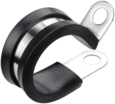 LOKMAN 20 Pack 5/16 Inch Stainless Steel Cable Clamp, Rubber Cushioned Insulated Metal Clamp, Tube Holder for Tube, Pipe or Wire Cord Installation