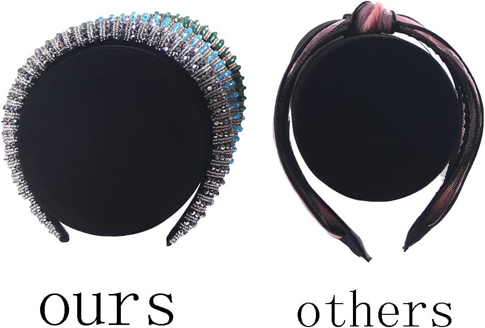 ByKen T-bar Headband Holder Organizer,Hair Band Ear Jewelry Accessories Display Stand for Girls (Black Velvet)