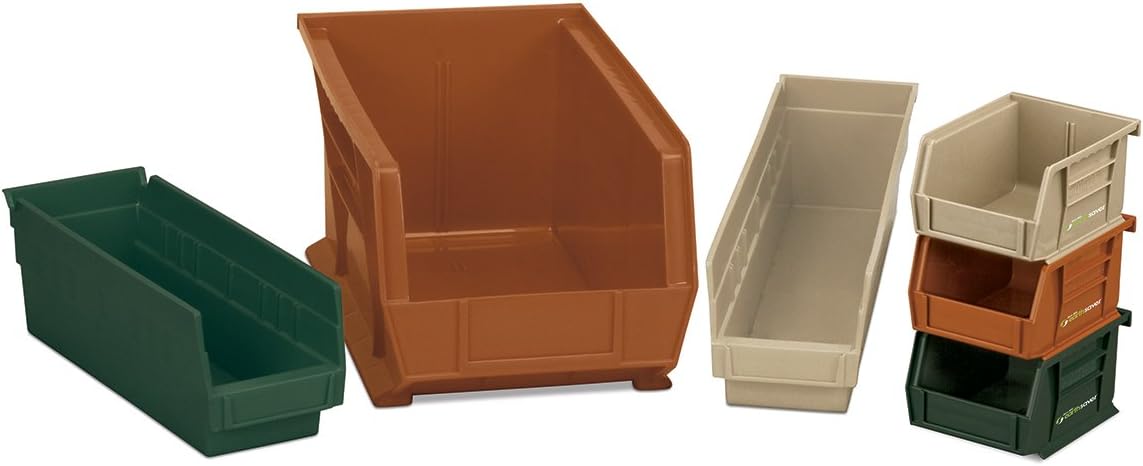 Akro-Mils 30150 12-Inch by 8-Inch by 4-Inch Plastic Nesting Shelf Bin Box, Terra Cotta, Case of 12