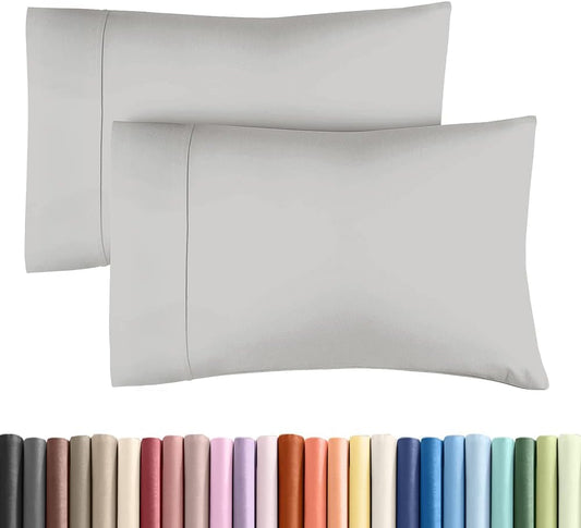 Standard Pillow Cases - 2 Pack - Super Soft Pillowcase Covers - Envelope Enclosure - Hotel Quality Pillow Protectors - Wrinkle Free, Fade & Stain Resistant - Machine Washable - 20" x 26" (French Grey)