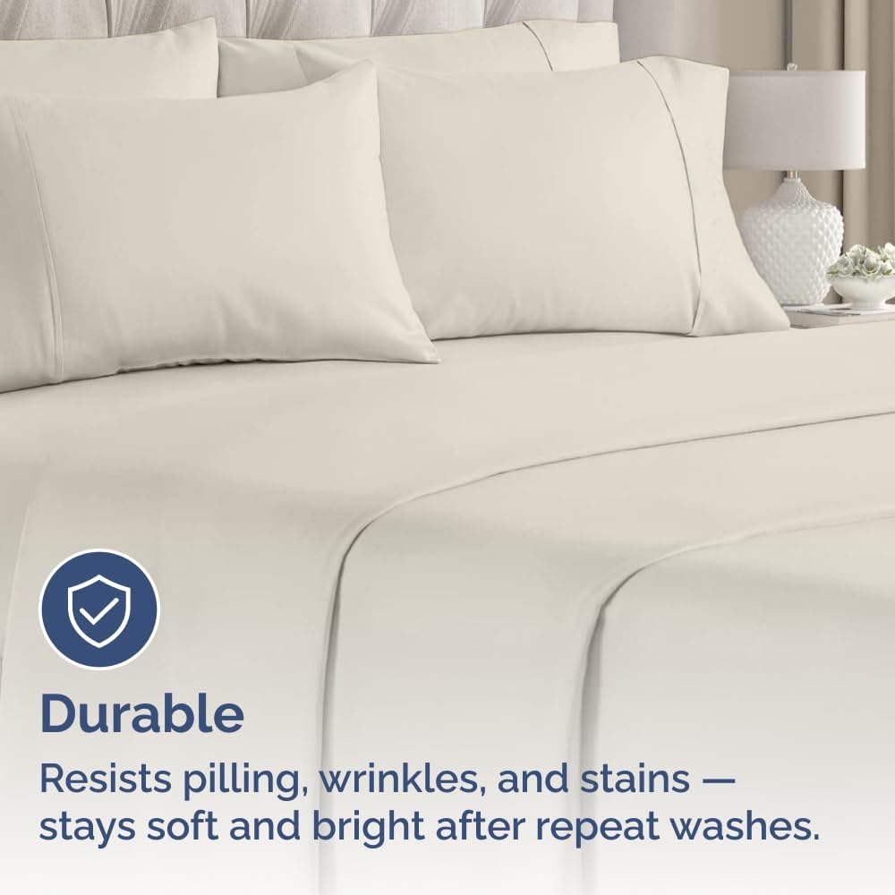 Queen Pillow Cases - 4 Pack - Super Soft Pillowcase Covers - Envelope Enclosure - Hotel Quality Pillow Protectors - Wrinkle Free, Shrink & Stain Resistant - Machine Washable - 20" x 30" (Off White)