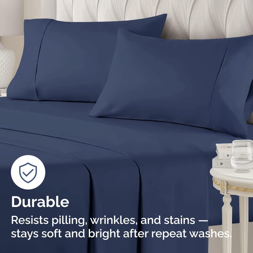 Queen Pillow Cases - 2 Pack - Super Soft Pillowcase Covers - Envelope Enclosure - Hotel Quality Pillow Protectors - Wrinkle Free, Shrink & Stain Resistant - Machine Washable - 20" x 30" (Navy Blue)