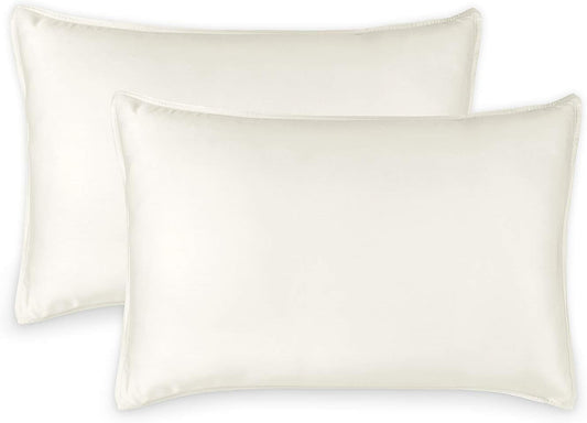 King Pillowcases by Pure Bamboo, Genuine 100% Organic Viscose Derived from Bamboo, Luxuriously Soft & Cooling, Double Stitching, Envelope Closure (2 King Pillowcases, Ivory)