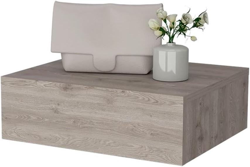 Vienna 1-Drawer Manufactured Wood Floating Nightstand, Light Gray