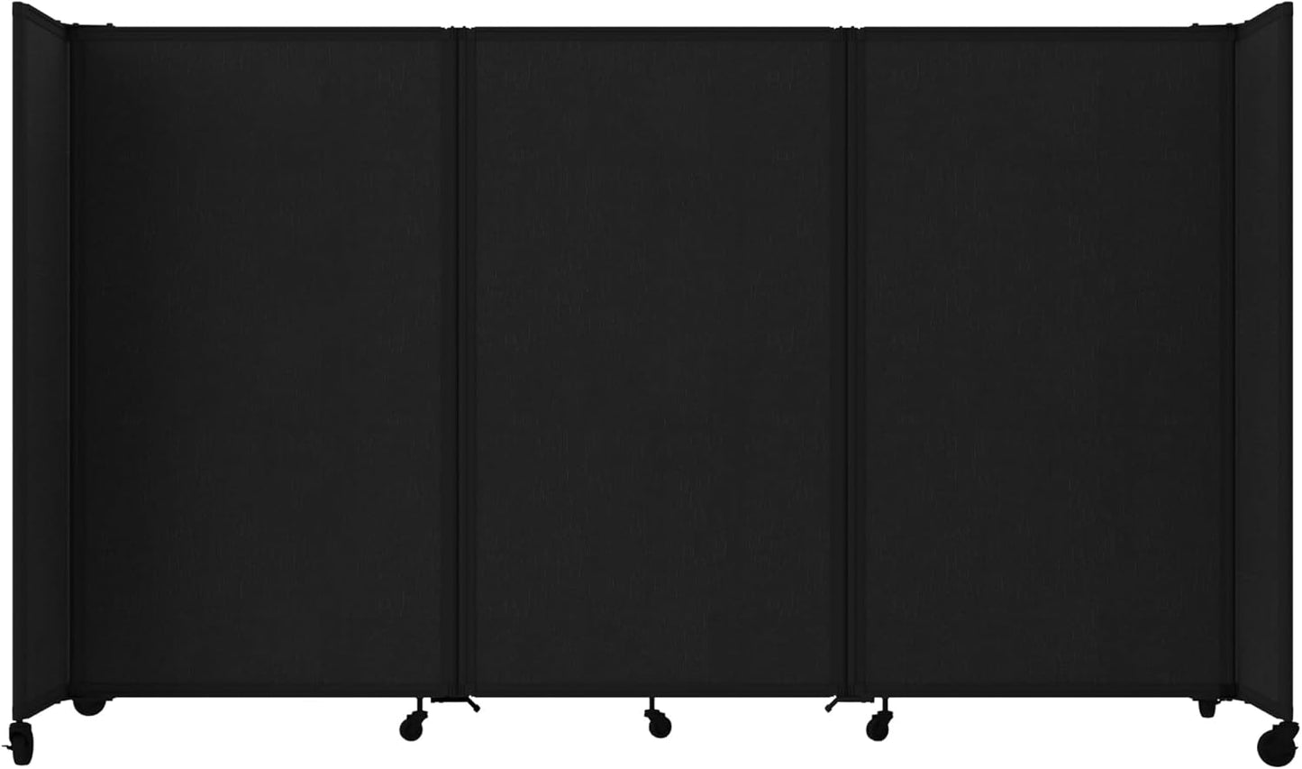 Versare Room Divider 360 Portable Wall Partition | Folding Panels | Large Freestanding Divider | Locking Wheels | Temporary Room Separator