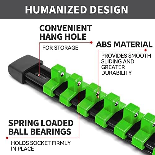 Socket Organizer Drive ABS Tools - Socket Holder, Premium Quality 30 Pieces Socket Holders Kit 1/4-Inch x 160 Clips, 3/8-Inch x 150 Clips, 1/2-Inch x 120 Clips（30PC,Mix-color)