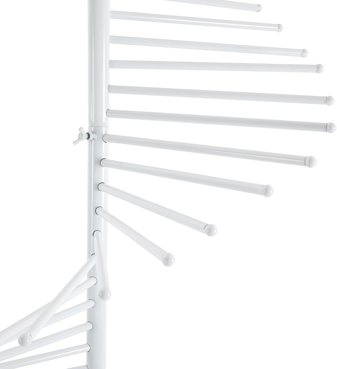 Spiral Scarf Display Stand, Freestanding Hijab Organizer with Multiple Rods, Metal Scarf Rack for Clothing Store Home, White