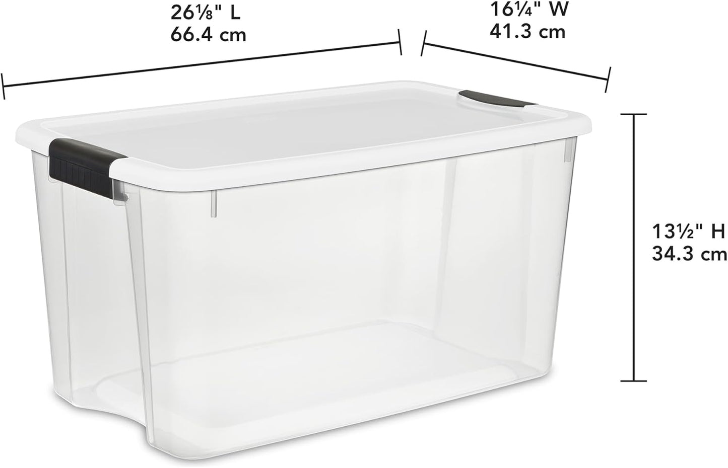 Sterilite 16-Pack Ultra Latching Box, Storage Bins with Lids, Clear Plastic, 70 Quart - Heavy-Duty Organizing Containers for Closet, Bathroom, and Office
