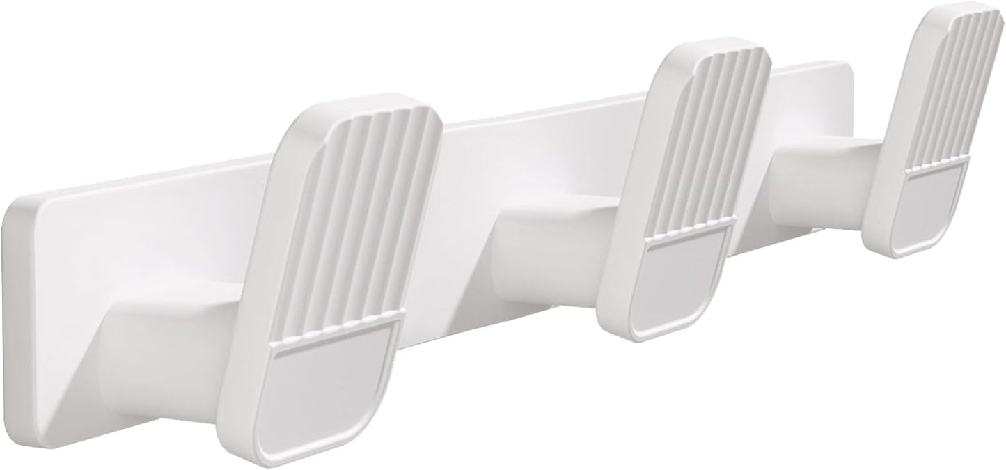 Coat Rack Wall Mount Coat Hooks - White Hook Rack with 3 Hooks Aluminum Wall Rack Hooks for Hanging Coat Hat Bag Towel Hanger Rustproof Coat Holder