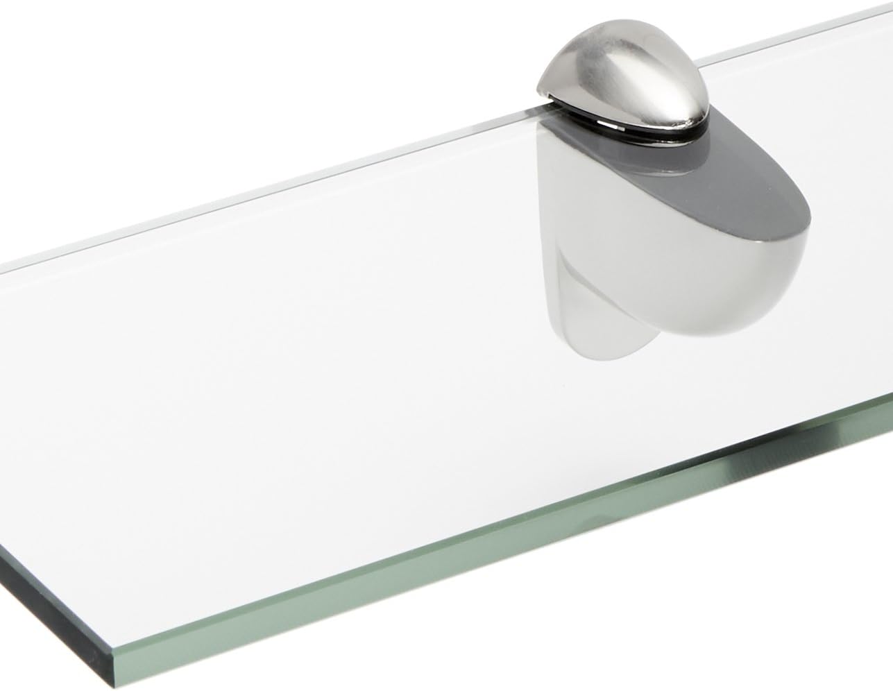 Spancraft Glass H-12x27-Brushed Steel Heron Glass Shelf, Brushed Steel, 12" x 27"