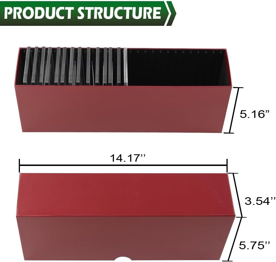 GRAND ORANGE Slotted Graded Card Boxes Slat Storage Boxes Red Hold 26 PSA Graded Cards