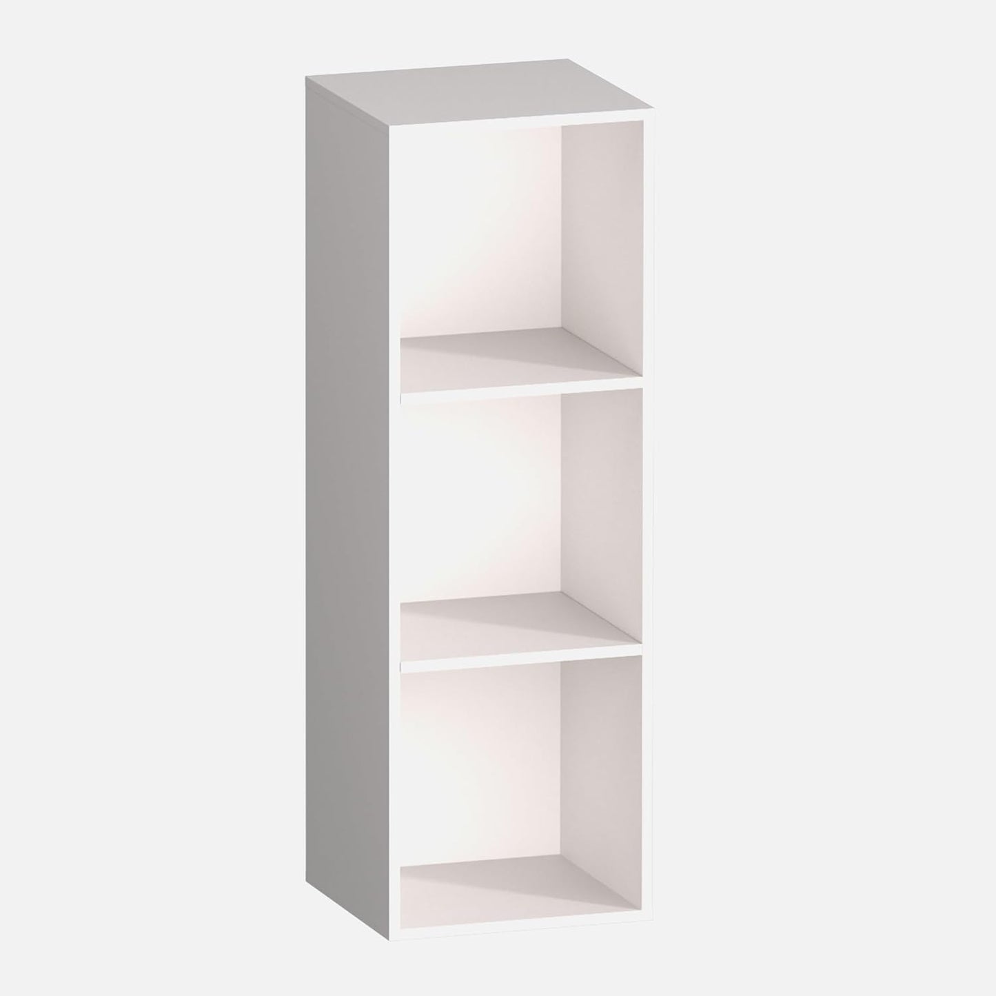 3 Cube Storage Organizer, 3 Tier Cube Low Bookcase Freestanding Storage Display Organizer for Home Office, Three-Cubes Open Shelf Short Bookshelf (White, 3 Cube)