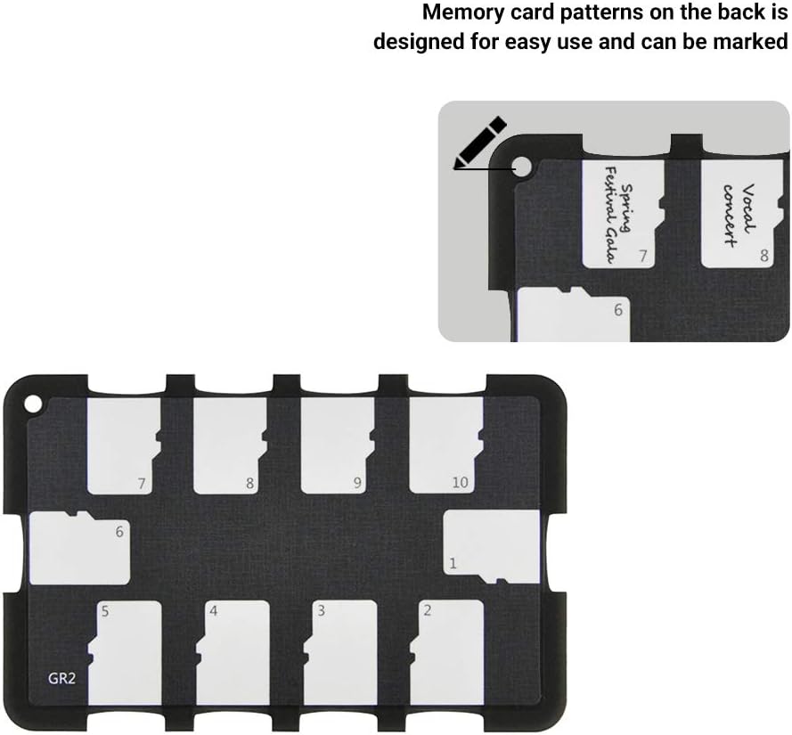 10 Slots Micro SD Card Holder Case Storage Organizer, Ultra Slim Credit Card Size Lightweight Portable TF MSD Memory Card Storage