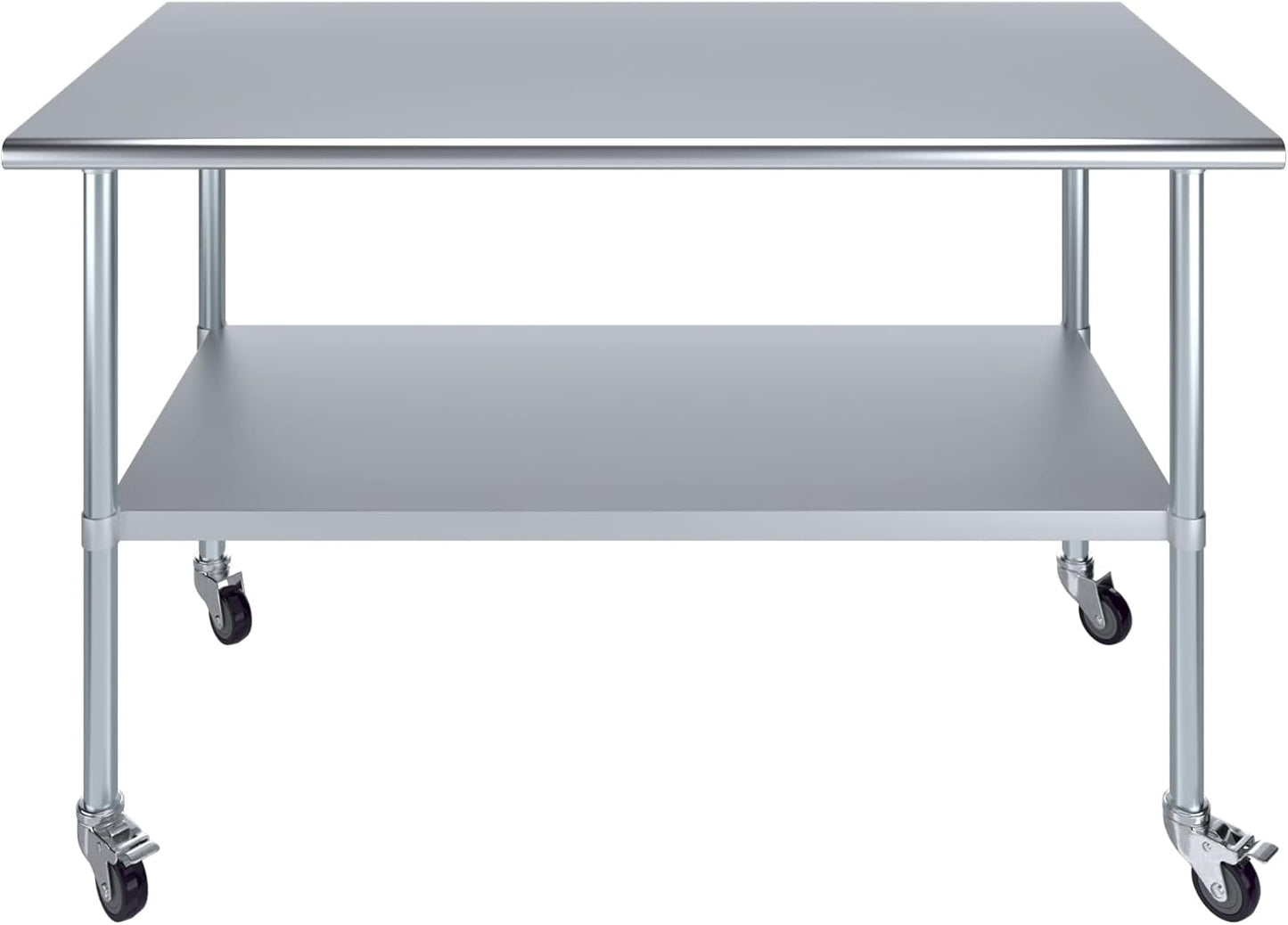 AmGood 60" Long x 30" Deep Stainless Steel Table with Casters