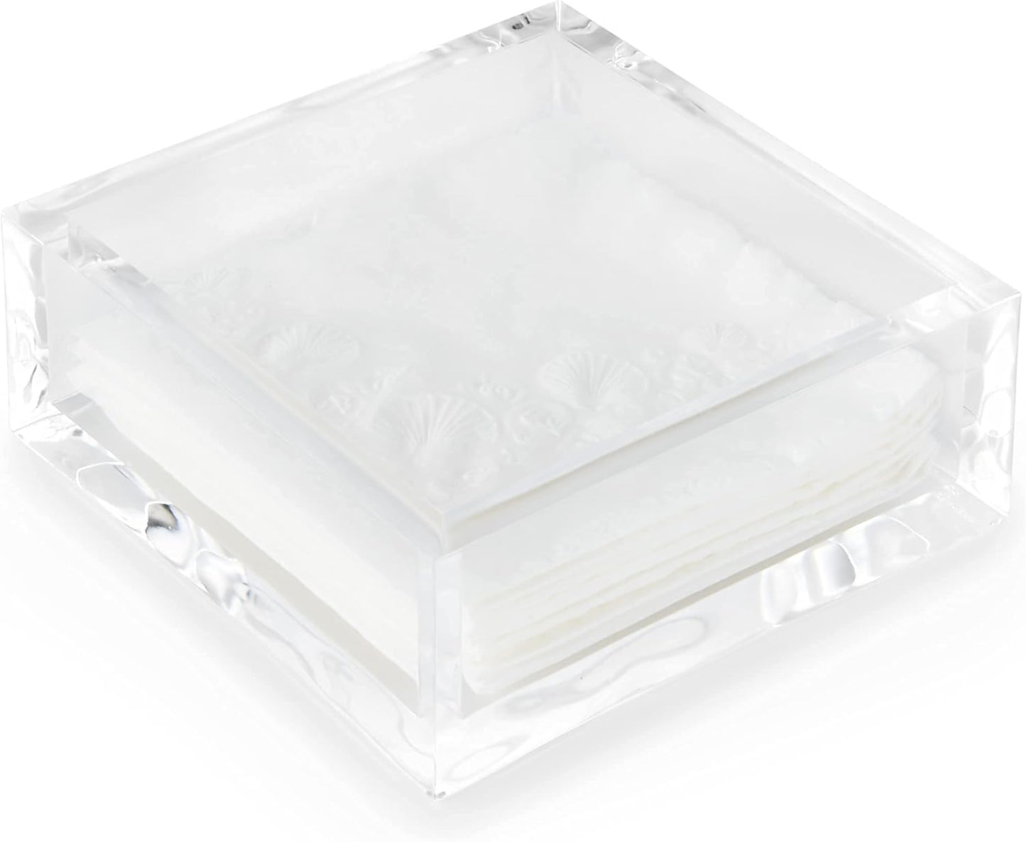 Huang Acrylic Clear Square Paper Napkin Holder | For Cocktails, Hosting, Picnics, Weddings, Parties | Long Lasting Premium Acrylic Construction