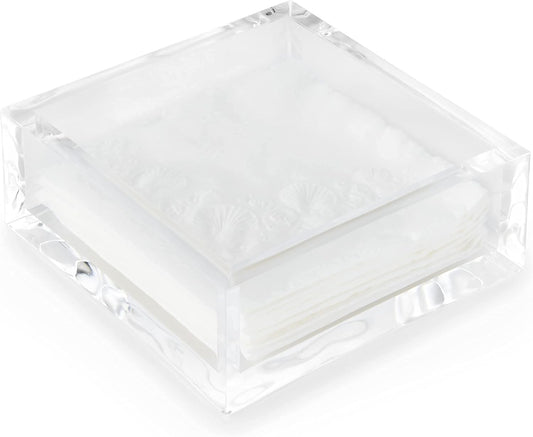 Huang Acrylic Clear Square Paper Napkin Holder | For Cocktails, Hosting, Picnics, Weddings, Parties | Long Lasting Premium Acrylic Construction