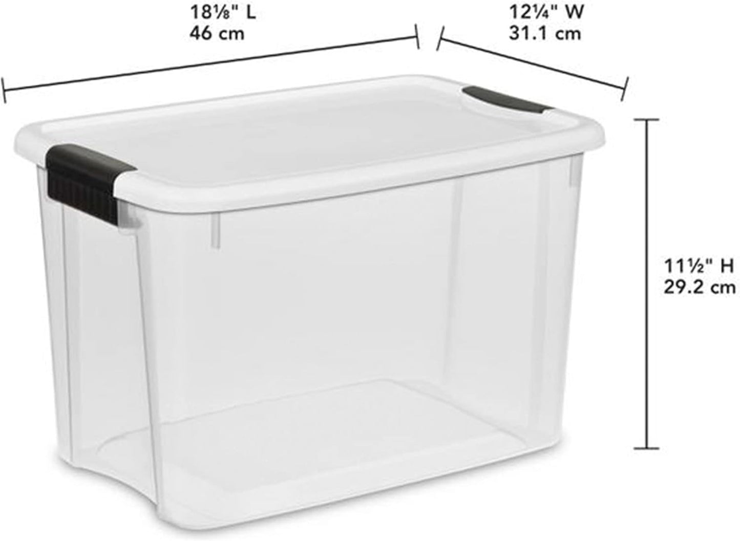 Sterilite 6-Pack Ultra Latching Box, Storage Bins with Lids, Clear Plastic, 30 Quart - Heavy-Duty Organizing Containers for Closet, Bathroom, and Office