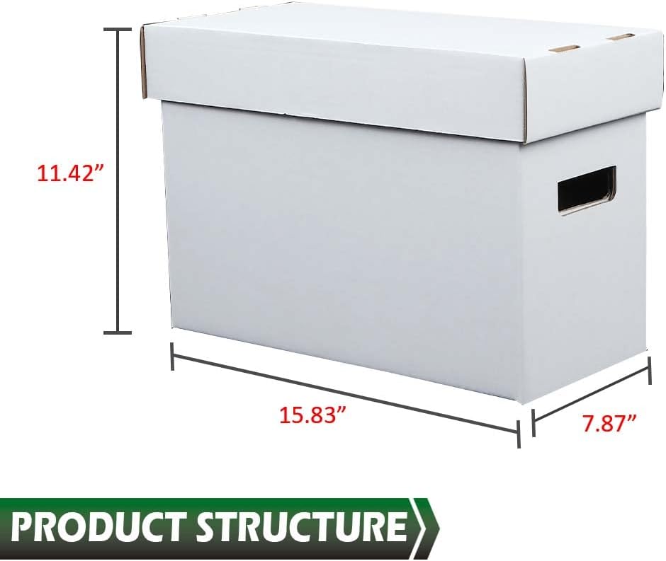 GRAND ORANGE 10PCS Comic Books Storage Boxes Short Holds 150-175 Stackable Cardboard Durable Archive