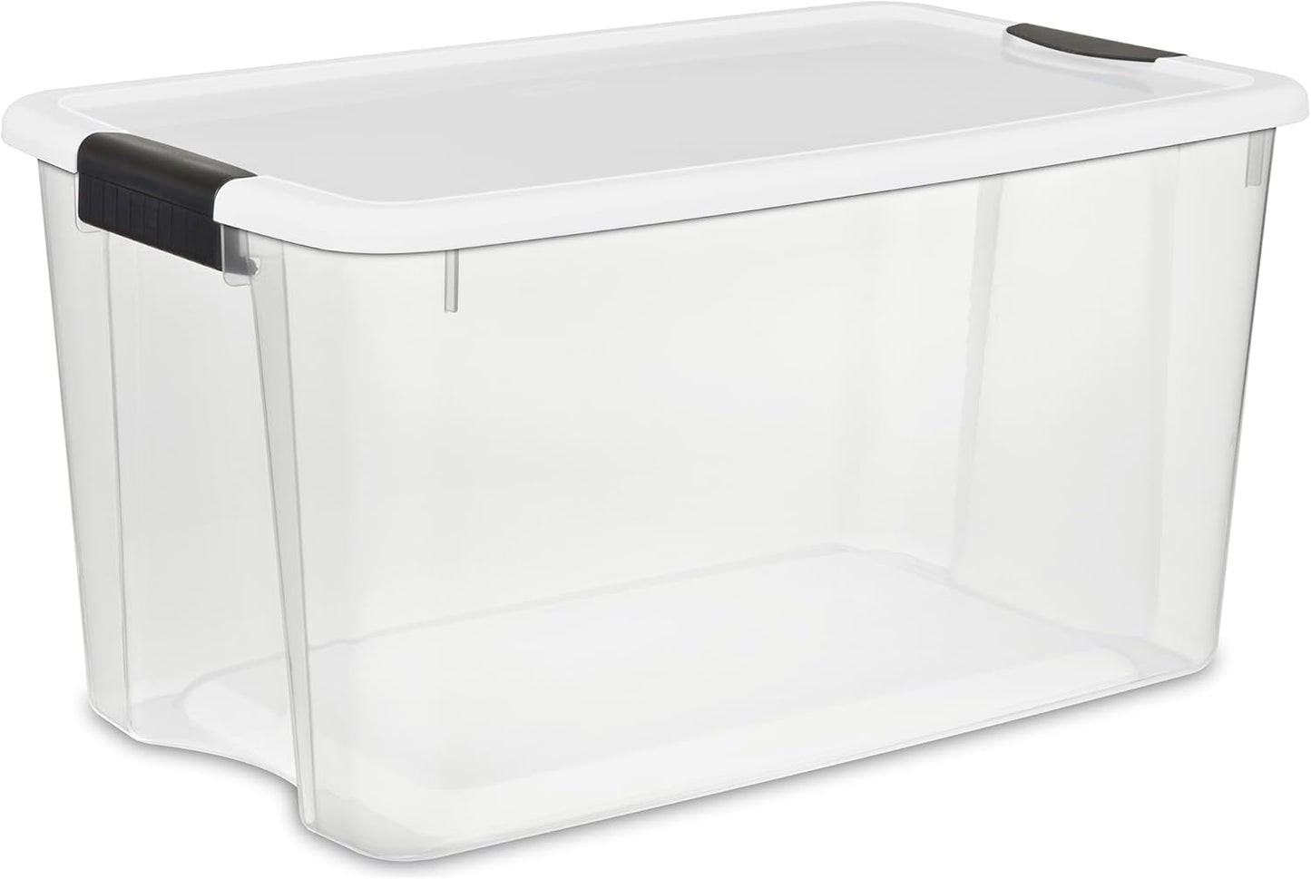 Sterilite 16-Pack Ultra Latching Box, Storage Bins with Lids, Clear Plastic, 70 Quart - Heavy-Duty Organizing Containers for Closet, Bathroom, and Office