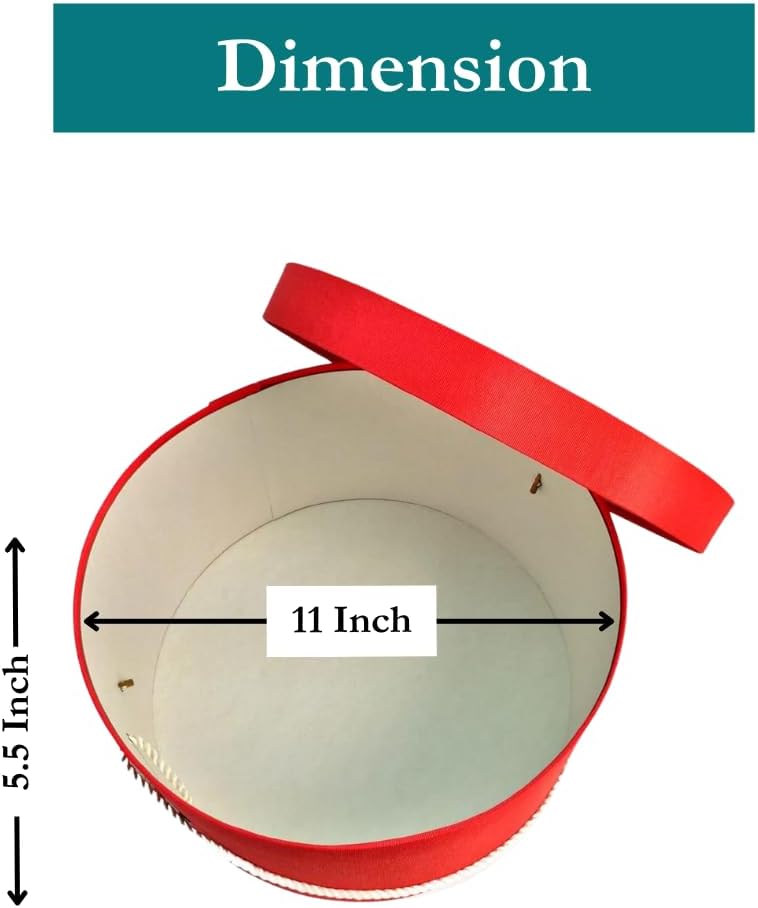 Sarah's Hat Boxes Classic Coral Hat Box – 11" x 5.5" (Dia. x Ht.) Handmade in USA – Odorless Non-Toxic Adhesive, Cording Handle – Premium Storage for Hats & Accessories