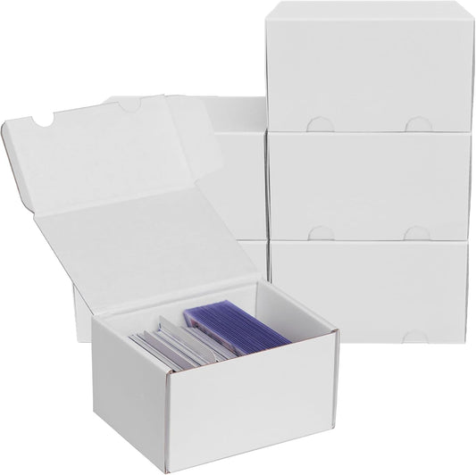 NUMINA Small Trading Card Storage Box 6 Pack, 160 Toploader Card Corrugated Organizer with Dividers & Labels for TCG/MTG Decks and Collector Card Collections